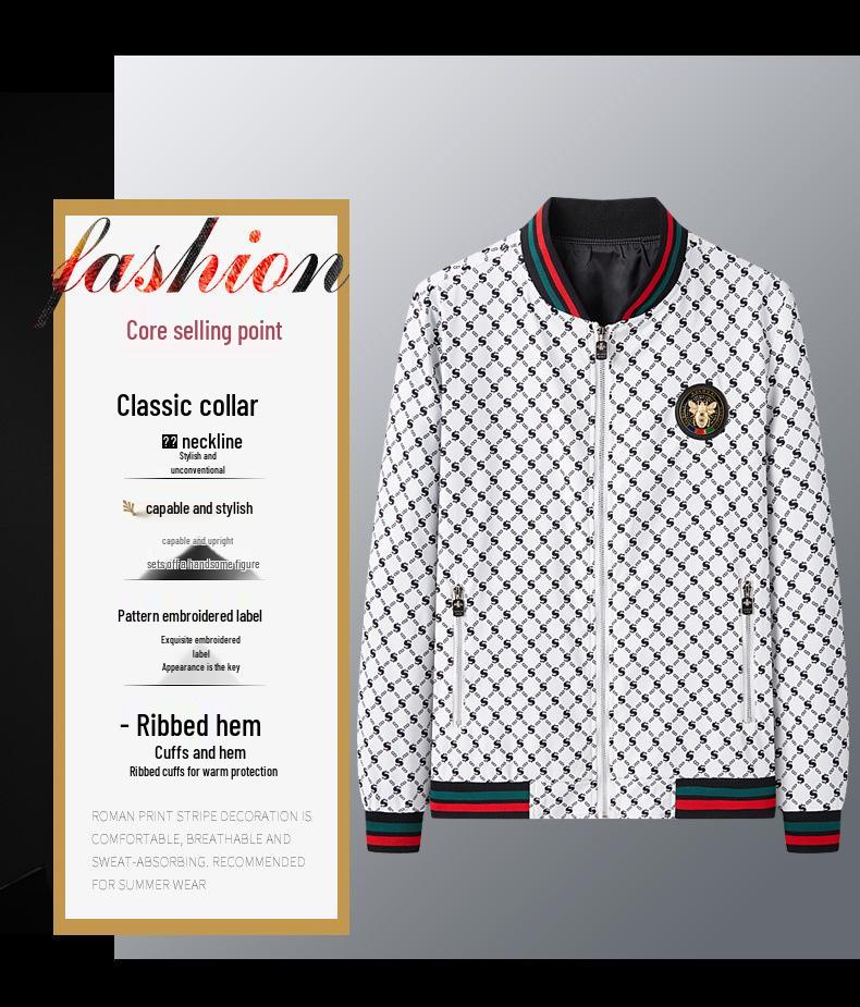 Evropská luxusní pánská bunda s potiskem písmen a baseballovým límcem 2025 Bestseller