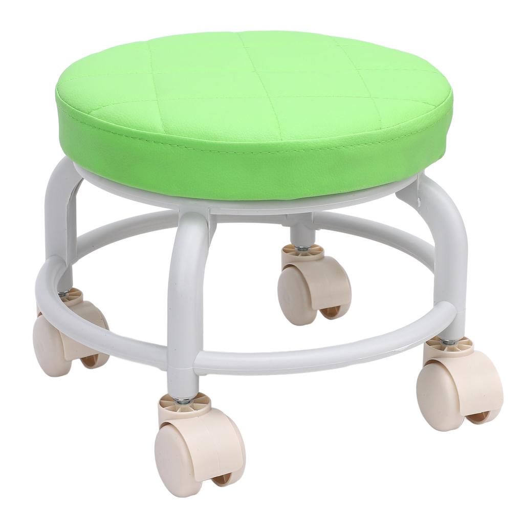 Green Rolling Stool Portable Miniature Shoe Stool Small Roller Stool for Home Office Fitness Center