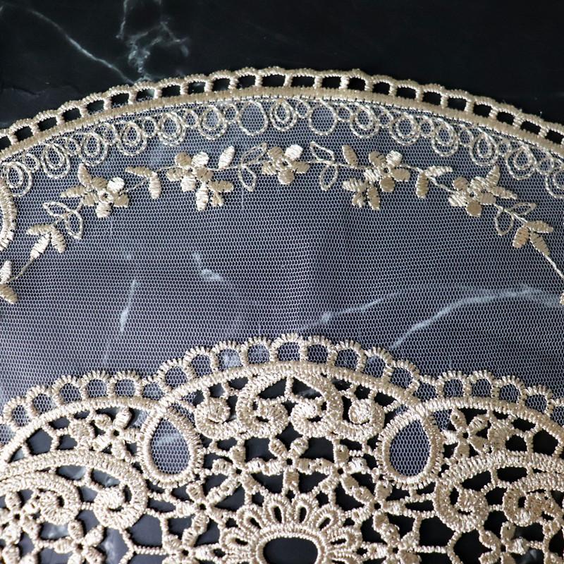 Luxuriöses ovales besticktes europäisches transparentes Platzset Tischset Hotel Villa Heim Möbel Party Untersetzer Dekorative Abdecktuch