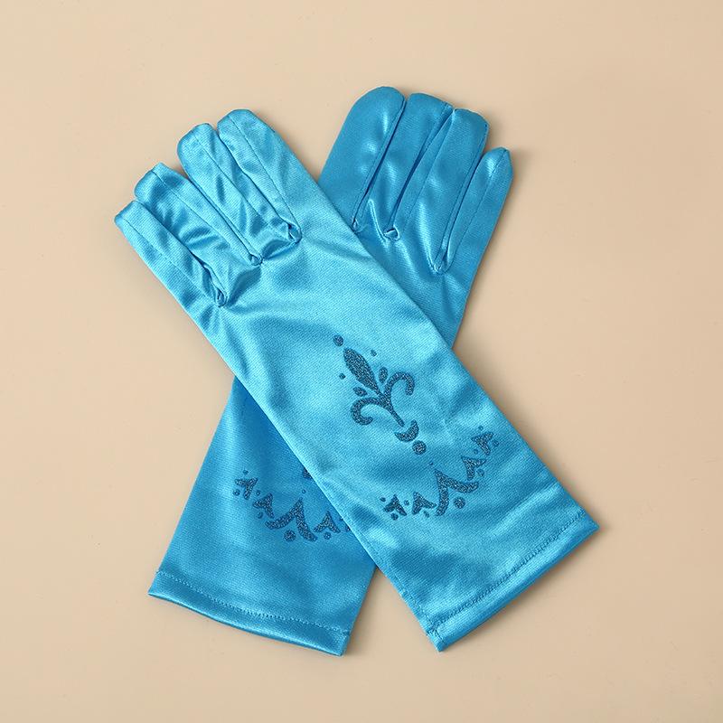 Disney Frozen Elsa Princess Blue Art Gloves - Everyday Wear, Stage Performance, Princess Dress Accessories