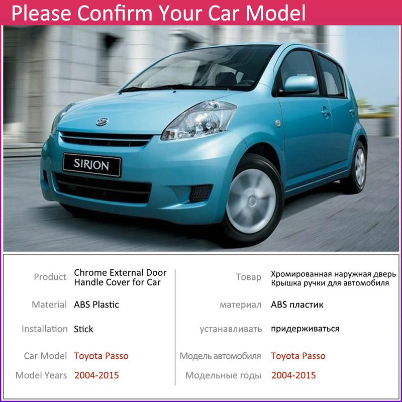 for Toyota Passo M300 2004~2015 Chrome Door Handle Cover Car Accessories Stickers Trim Set 2005 2006 2007 2009 2011 2013 2014