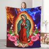 Serene Virgin Mary Blanket Soft Flannel Faith Inspired Home Decor for Living Room Bedroom All Season Comfort