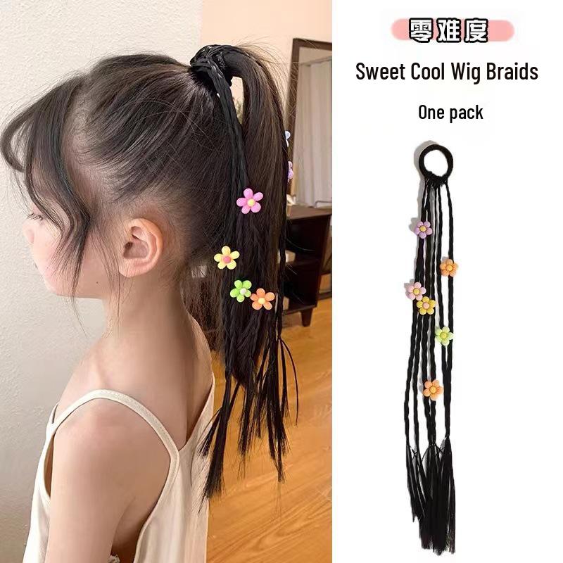 Sweet Cool Boxer Braids Wig for Kids - Ponytail Heart Braids Hair Ties & Accessories