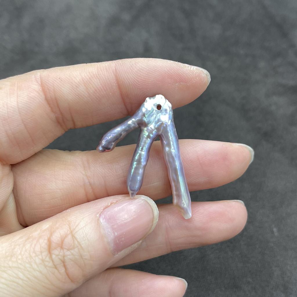 1Pc, Chicken-claw Shape Pearl Pendant With Hole, Natural Freshwater Pearl Charms for Jewelry Making DIY Necklace Bracelet Accessories 18×30mm