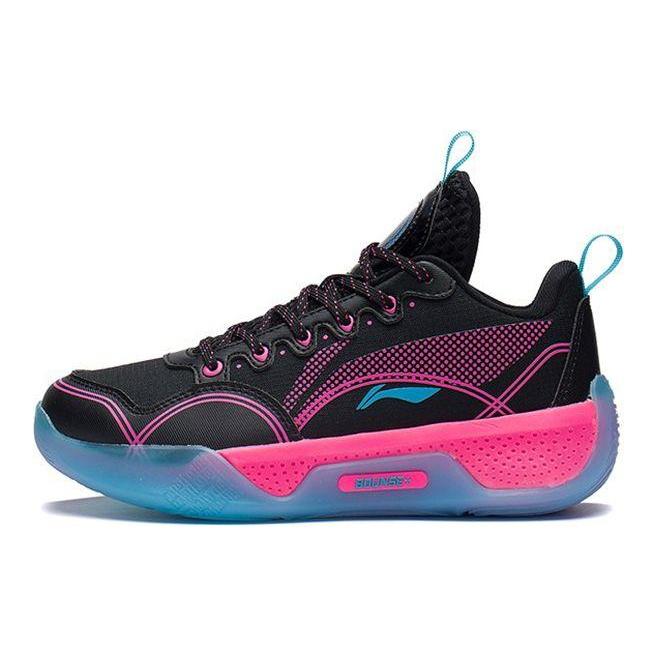 Li Ning Youth Yu Shuai Nízké Pohodlné Lehké Protiskluzové Tlumení Nárazů Odolné Nízké Basketbalové Boty Dětské Tenisky Černá Růžová YKBS058-1