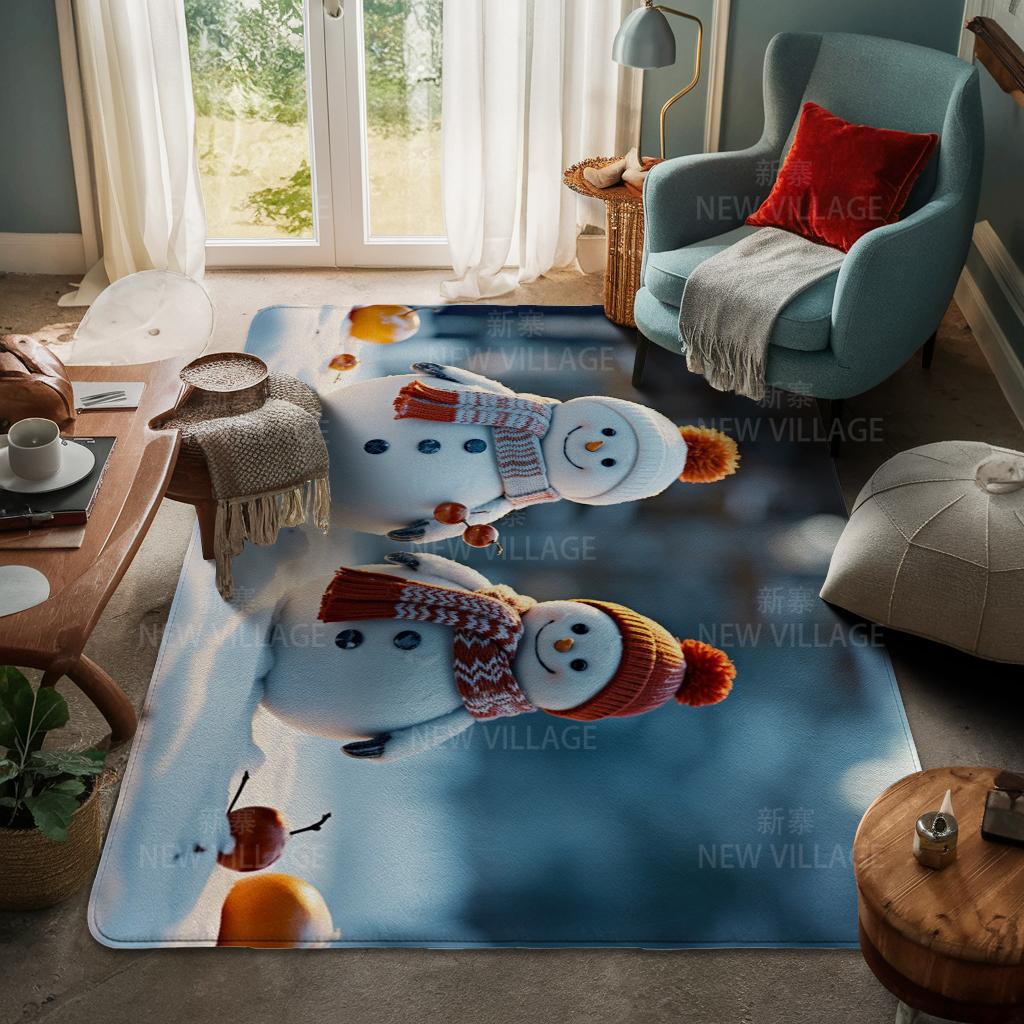 House Entrance Carpet Home Door Mat Living Room Bath Foot Bathroom Non-slip Water Absorption Rugs Bath Merry Christmas Winter