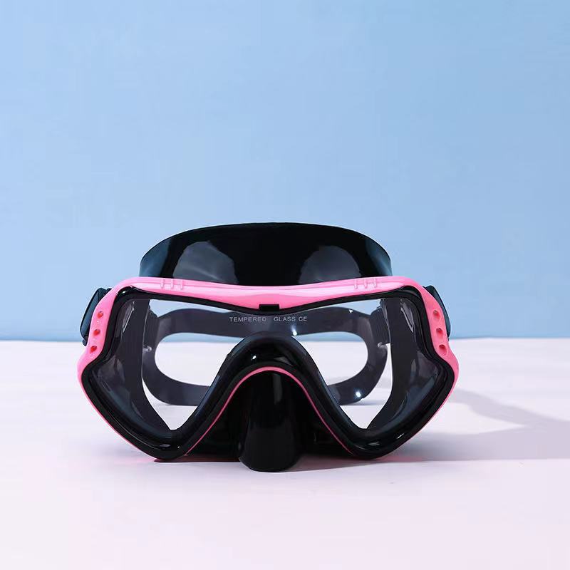 Diving goggles large frame silicone mask breathing tube set