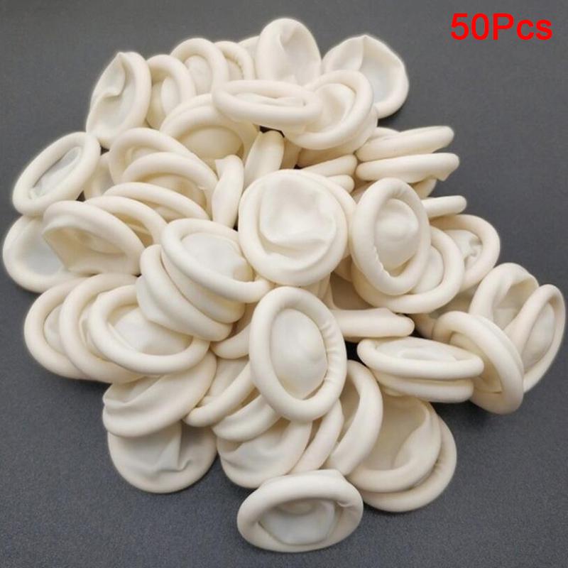 

50/100 шт. Одноразовые резиновые напальчники для защиты пальцев от порезов, латексные напальчники 50Pcs