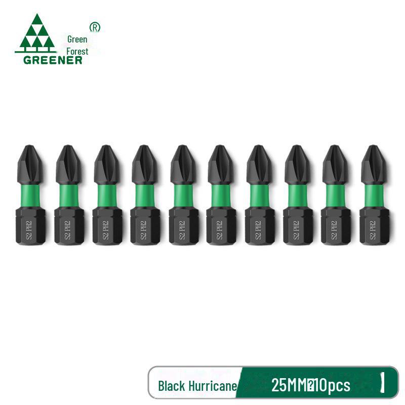 Green Forest High-Impact Magnetic Cross Hand Drill Set with German-Imported Screwdriver Bits