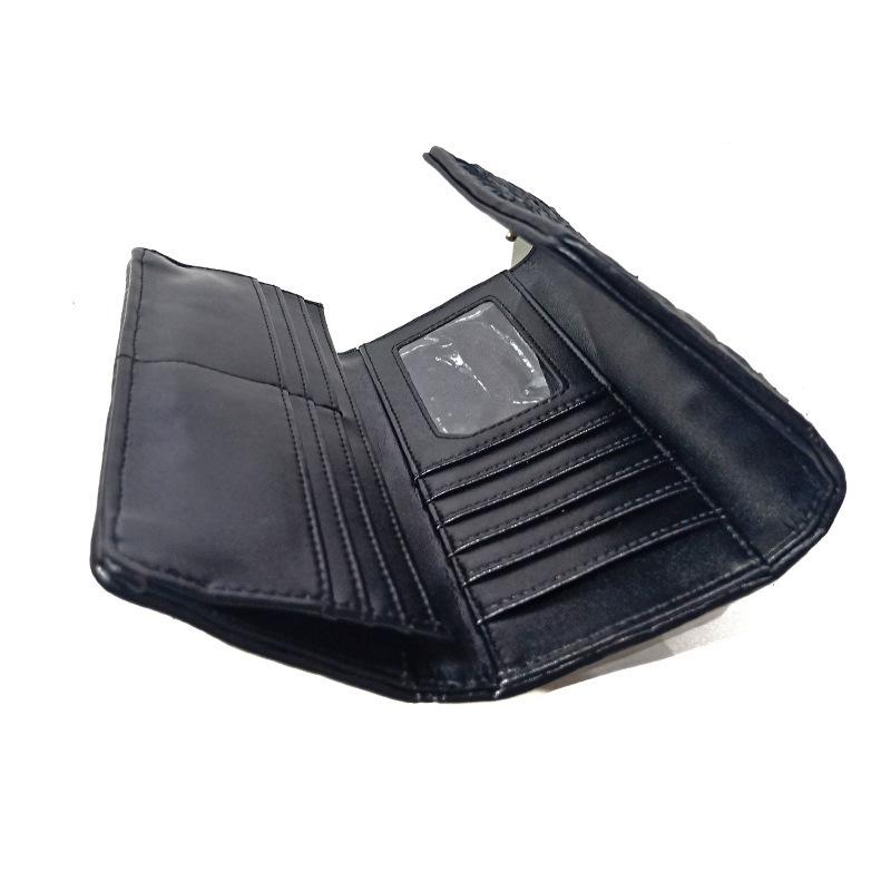 Taschen Damen- und Damen-Taschen Kreuzmuster Damen-Geldbörse Langer Reißverschluss Gewebte Clutch-Tasche Schwarz Damen-Münztasche