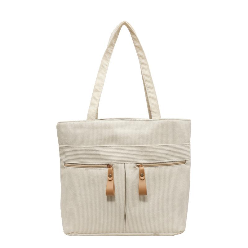 Cord-Einkaufstasche mit großer Kapazität, Damentasche, modische Umhängetasche, Nischen-Handtasche