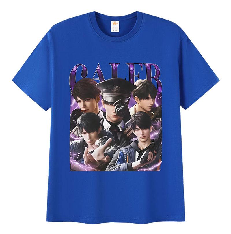 Girl Dinner Love and Deepspace Caleb Print T-Shirts Men Women Summer O-Neck Cotton T Shirts Retro Oversized Short Sleeve T Shirt