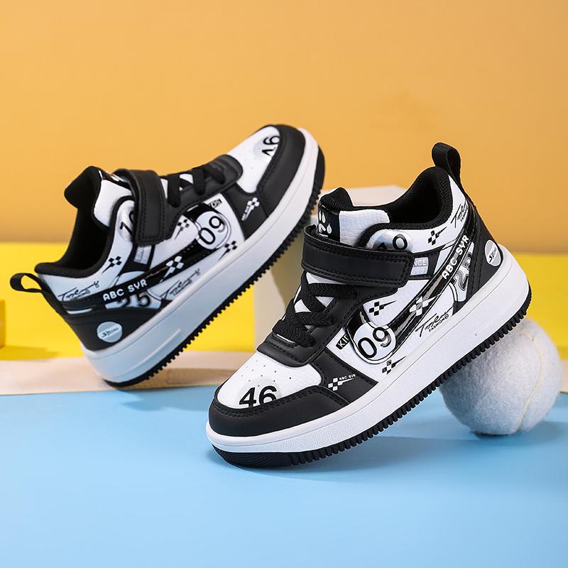 Autumn Childrens Boys Sneakers Fashion New Pu Leather Outdoor School Luxury Design Kids Causal Shoes NonSlip Boy Basketball Shoe