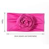 Elastic Boho Flower Bandana Raw Silk African Turban Cap Big Rose Flower Hairband  Hair Accessories
