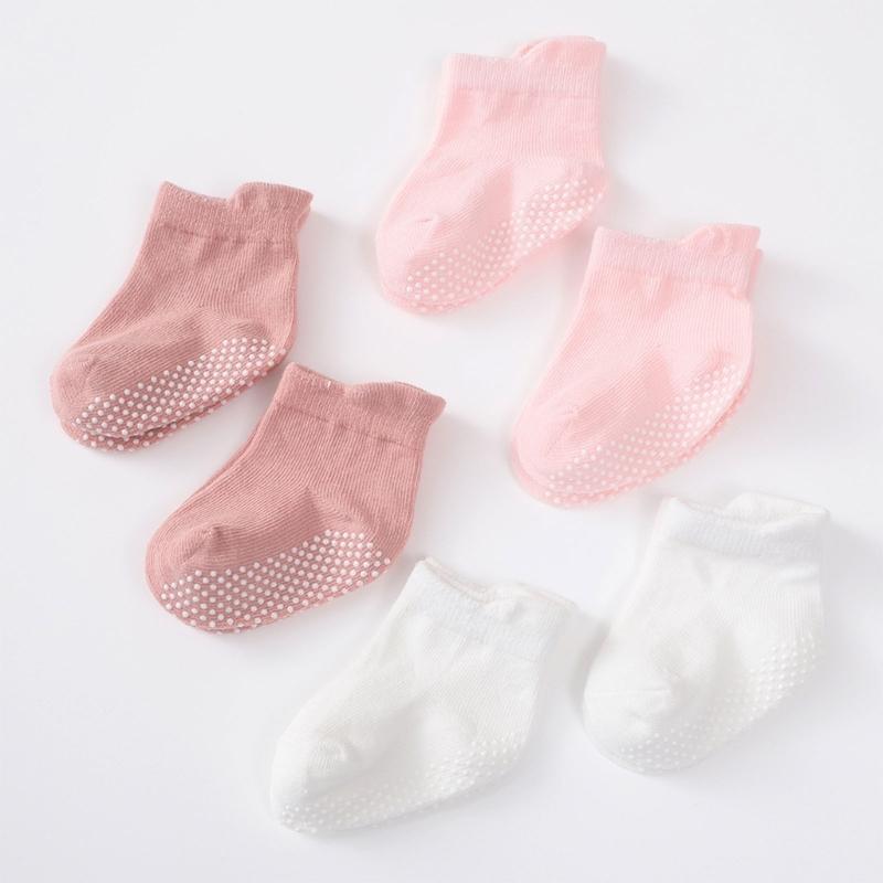 Floor Socks Solid Color Socks Non Slip Knitted Baby Socks Breathable Socks for Stable Step & Reduced Falling Risks