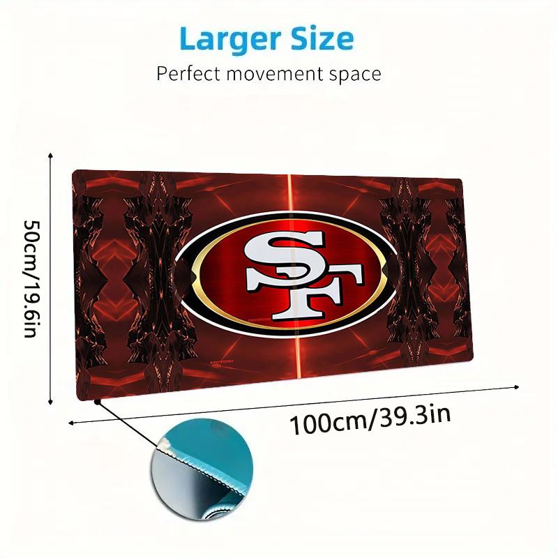 San Francisco 49ers Print Cushion Non-slip Laptop Tablet Big Mousepad XXL Mat Mini PC Playmat With Lock edge