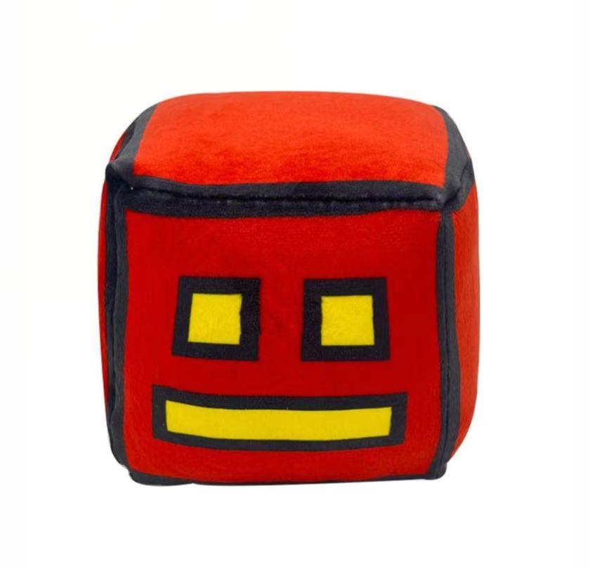 

12cm New Halloween Geometry Dash Cube Plush Toys Small Box Pillow Stuffed Plushie Dolls Square Pendants Game Cute Birthday Gifts 12cm