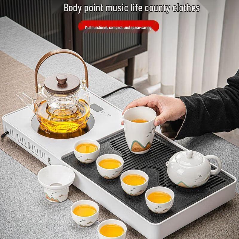 Integrated Automatic Tea Set with Kettle & Tray