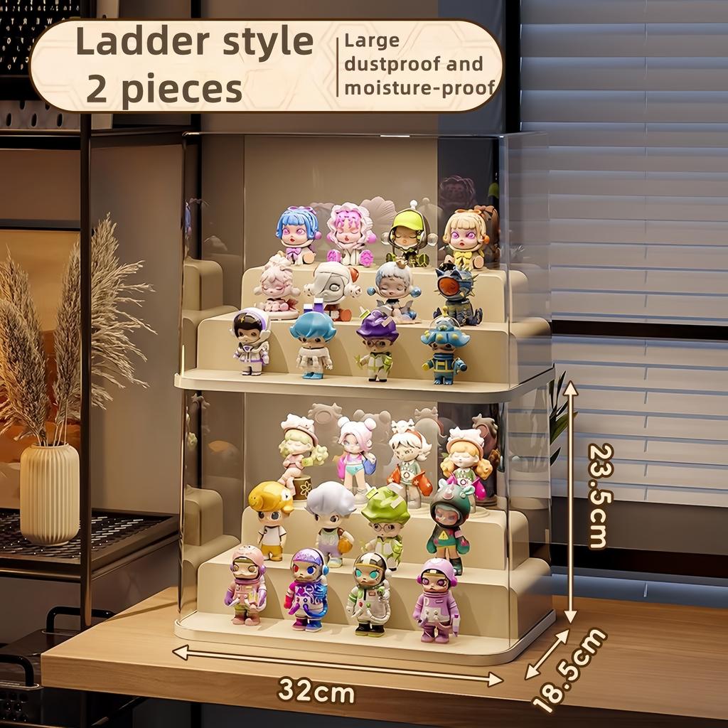 Blind Box Display Stand, Clear Acrylic Display Case, large Capacity Dustproof POP MART Doll Box Desktop Toy Thickened Figure Box