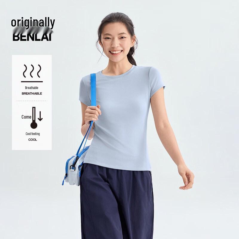 

BENLAI Women s Cool-Touch Slim-Fit Short-Sleeve T-Shirt XL