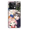 Phone Case - MANIACASE - Xiaomi Redmi Note 13 5G - Black - TPU Silicone - Naruto Pattern (Kakashi/Sasuke/Sakura)