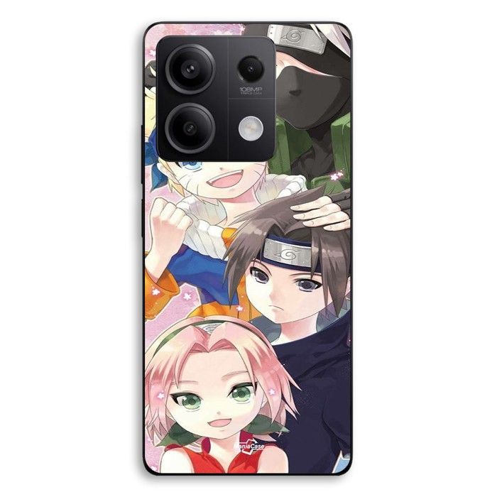 Coque de téléphone - MANIACASE - Xiaomi Redmi Note 13 5G - Noir - Silicone TPU - Motif Naruto (Kakashi/Sasuke/Sakura)