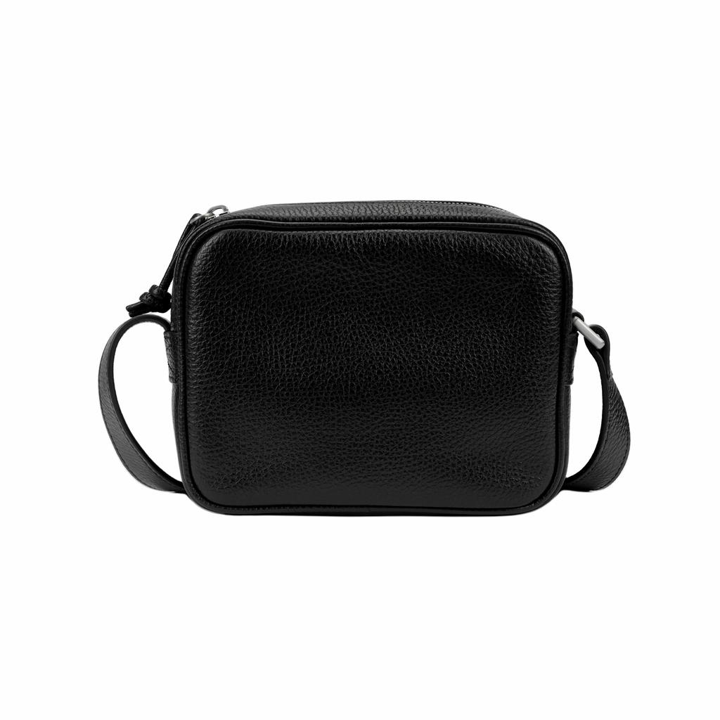 Emporio Armani Classic Logo Zip Floral Leather Camera Bag Men Shoulder Bag Black Y4M364-Y068E-80001