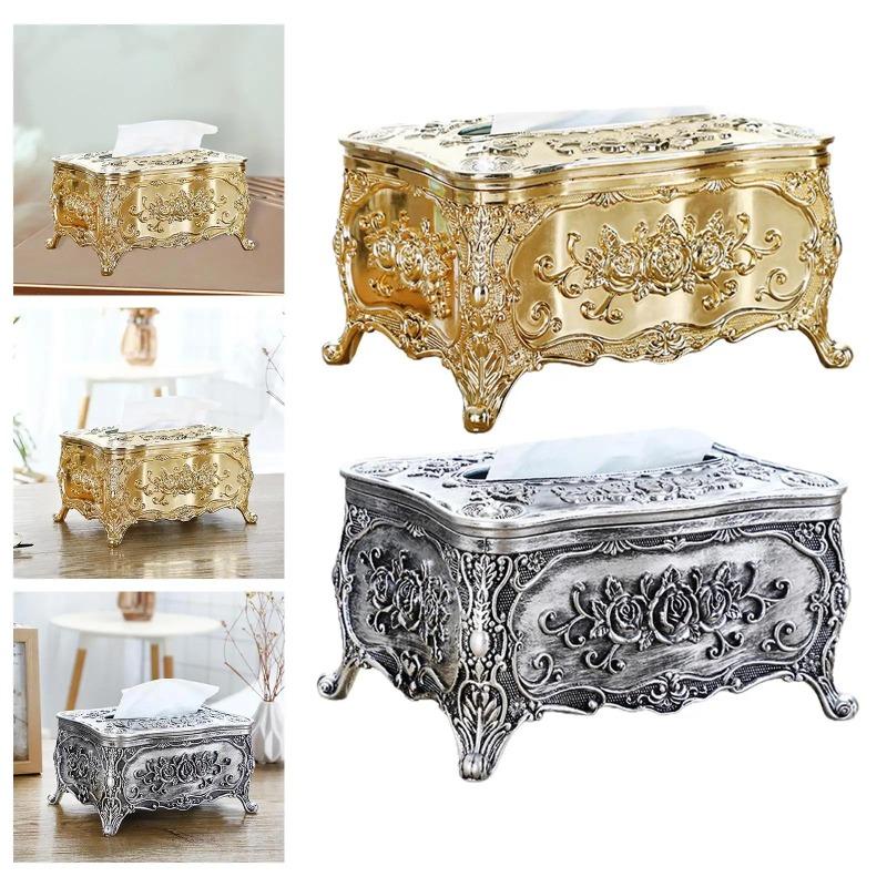 Luxury Tissue Box Cover Rectangle Facial Tissue Paper Box Cover Toilet Paper Storage Holder for Car Bedroom Decor Office Kitchen