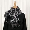 New Fashion Leopard Print Scarf Women's Winter Versatile Thickened Imitation Cashmere Shawl Dual-purpose Scarf
