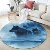Wolf pattern round rug,Carpet Rug for Living Room Bedroom Playroom ,Non-slip Floor Mat,Holiday Gifts and Birthday Gifts.