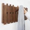 Wooden Wall Coat Racks Double Row Clothes Hooks Bedroom Clothing Organizers Hanger Hat Bag Dress Storage Portable Room Shelf