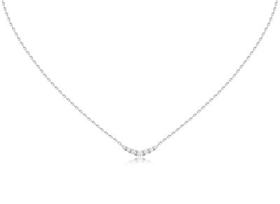 [lady Like] Silver 925 V-line Diamond Smile Necklace ERP