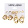 2024 European & American Fashion: Exaggerated Pearl & Crystal Butterfly Stud Earrings - 6 Pairs Set for Women