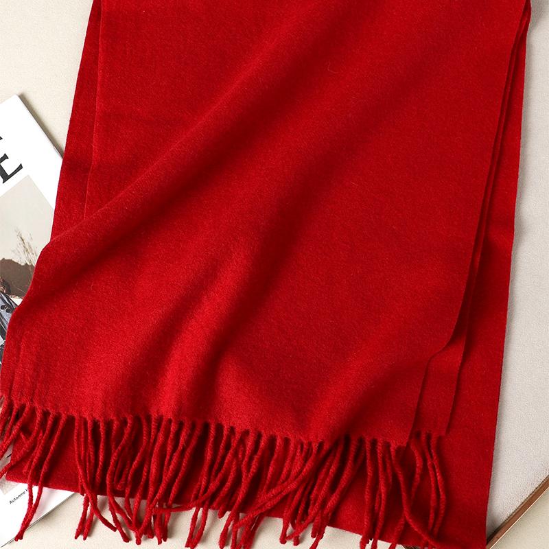 Kaffee Schal für Damen Lange Warme Kaschmirschals Winter Hijab Einfarbig Damen Stola Wickel Weiblich Pashmina Bandana Kopftücher