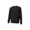 Logo Solid Color Fleece Lined Casual Round Neck Black Men's 587665-01