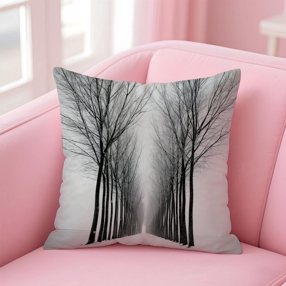 

Snow Christmas Tree Cushion Cover Soft Plush Throw Pillow Cushion CoverDoubleSided Printed Pillow Case for Sofa Home Decor 30x30cm
