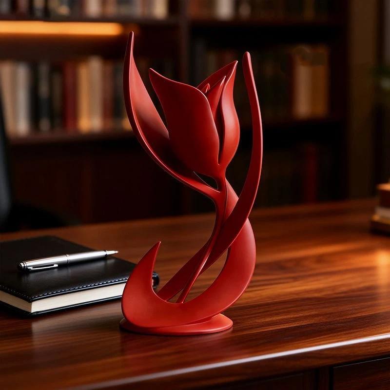 3D Printed Minimalist Abstract Rose Figurine – INS Style Home Desktop Decoration