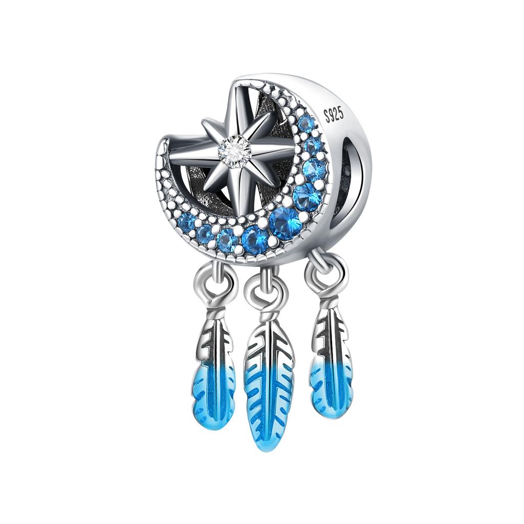 NEW 925 Silver Charm Beads Fit Original Bangle DIY Star Moon Sun Cross Heart Designs Perfect Party Gift