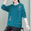Vår Høst Rund Hals Dameklær Genser Lantern Langermet Hettegensere Casual Elegant Kontordame Plante Blomster Topper