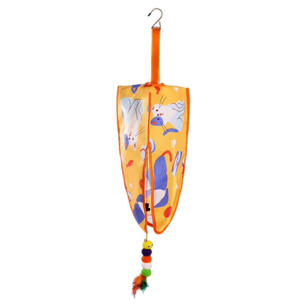 Hanging Automatic Lifting Cat Toys Creative Elastic Rope Pet Toy Cat Teasing Stick Pet Supplies оранжевый