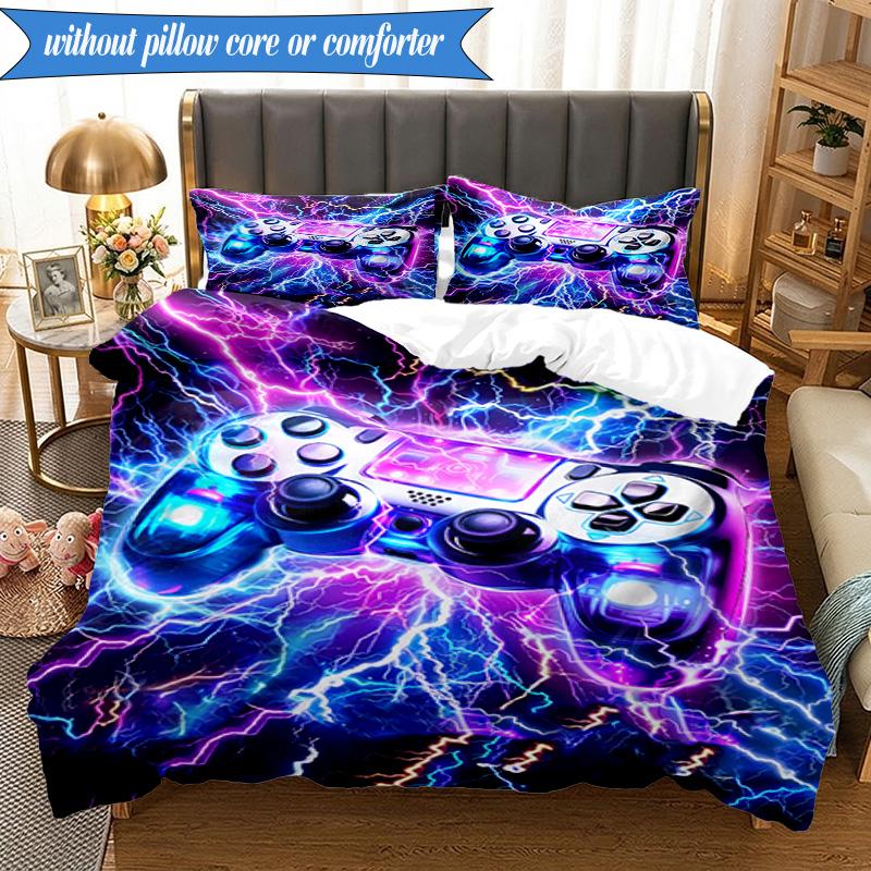 Electric Gaming Control 3pcs K-pop Music Group Bedding set,Ideal for Bedroom, Dormitory,Including Duvet Cover And 2pcs Pillowcases,Fan Gifts