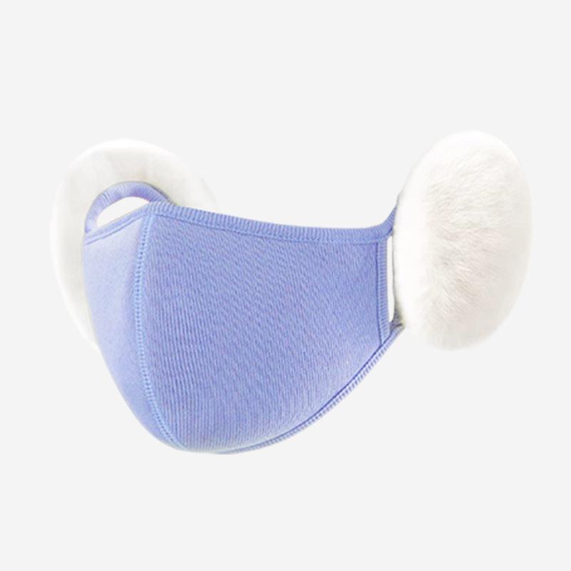 Unisex Winter Warme Winddichte Maske mit flauschigen Ohrenschützern - Dicke Staubdichte Atmungsaktive Mundabdeckung Halbes Gesicht Ohrenklappen