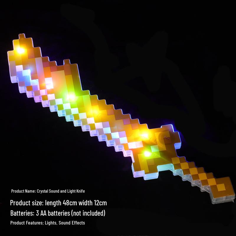 Espadas de Brinquedo Luminosas com Grade de Cristal - Tema Musical Infantil de Minecraft
