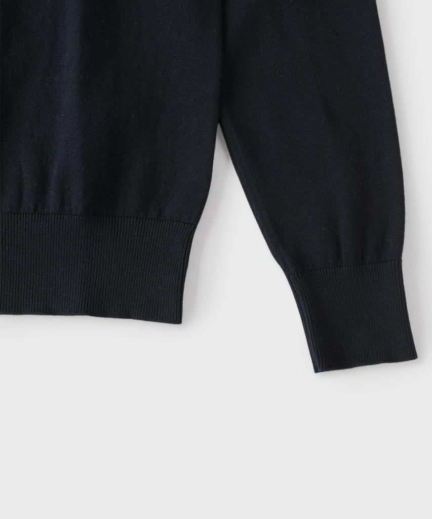 PANICALE Navy Cotton Collared Knit