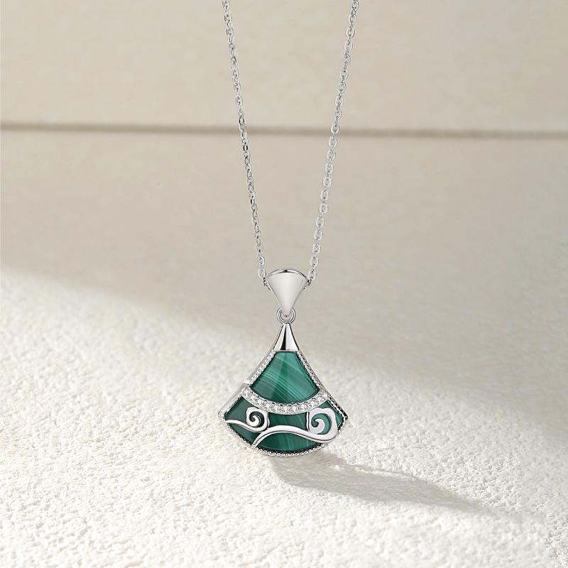 

Baoyilong Серебро S925 Натуральный Малахит Ожерелье Пачка - Женские Украшения в Китайском Стиле Легкой Роскоши 925 Silver