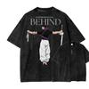 New ACID WASH TEE Jujutsu Kaisen Printed Tshirt Mens and Womens Washed Tshirt High Quality Vintage Cotton Tshirt Top
