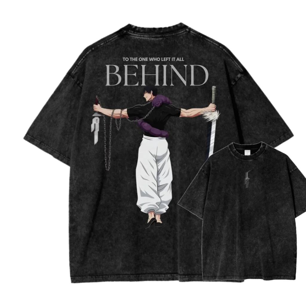 New ACID WASH TEE Jujutsu Kaisen Printed Tshirt Mens and Womens Washed Tshirt High Quality Vintage Cotton Tshirt Top