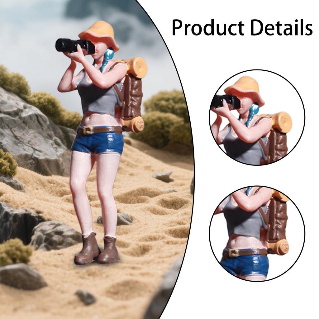 1/64 People Figure Resin Mini Architectural Figurine for Micro Landscape