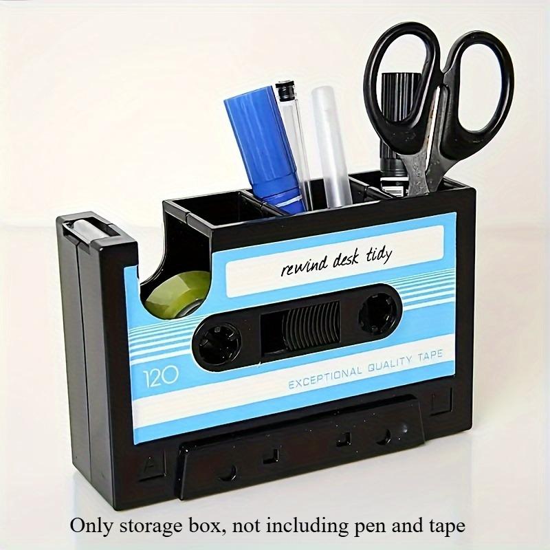 

A Tape Dispenser with a Pen Holder, Vintage Cassette Tape Dispenser. Accessories Not Included синій
