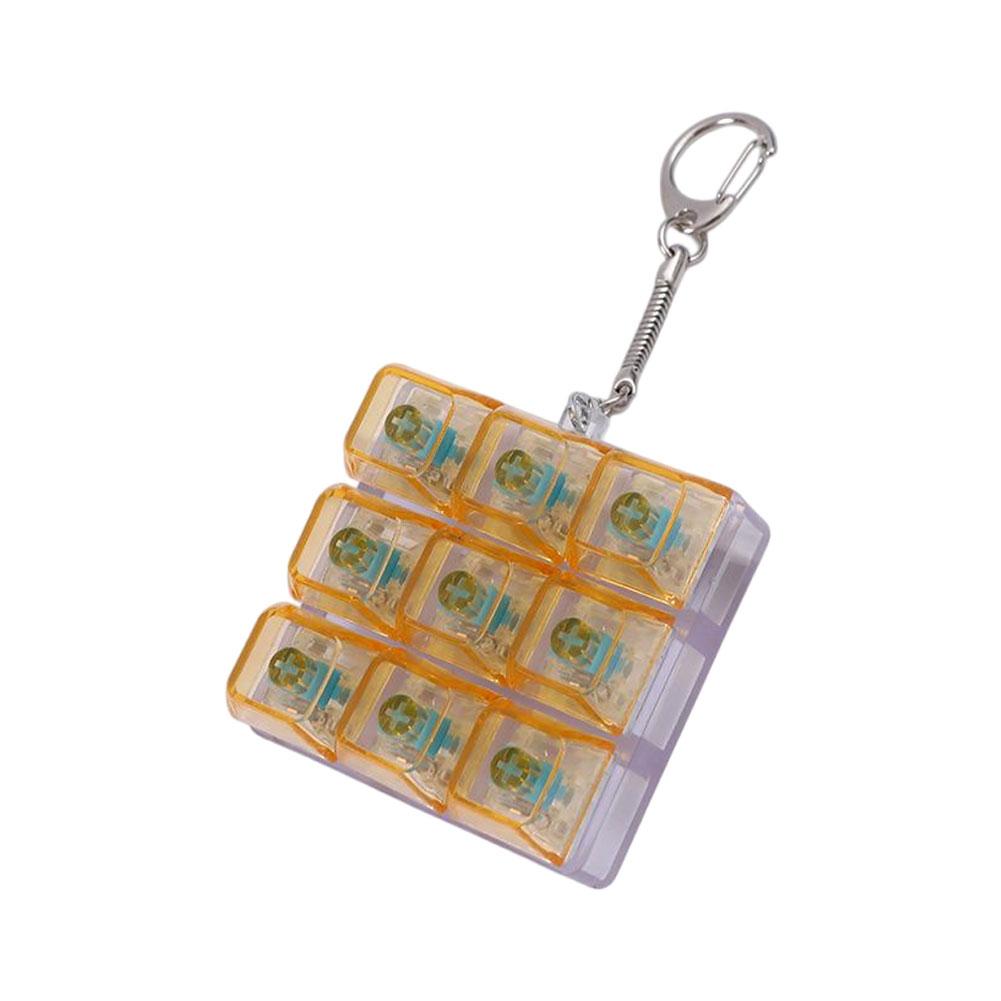 Rgb Mini Keyboard Stress Relief Toy Keychain Pendant Light-Up Fingertip Button Toy For Children Adults Relieve Stress